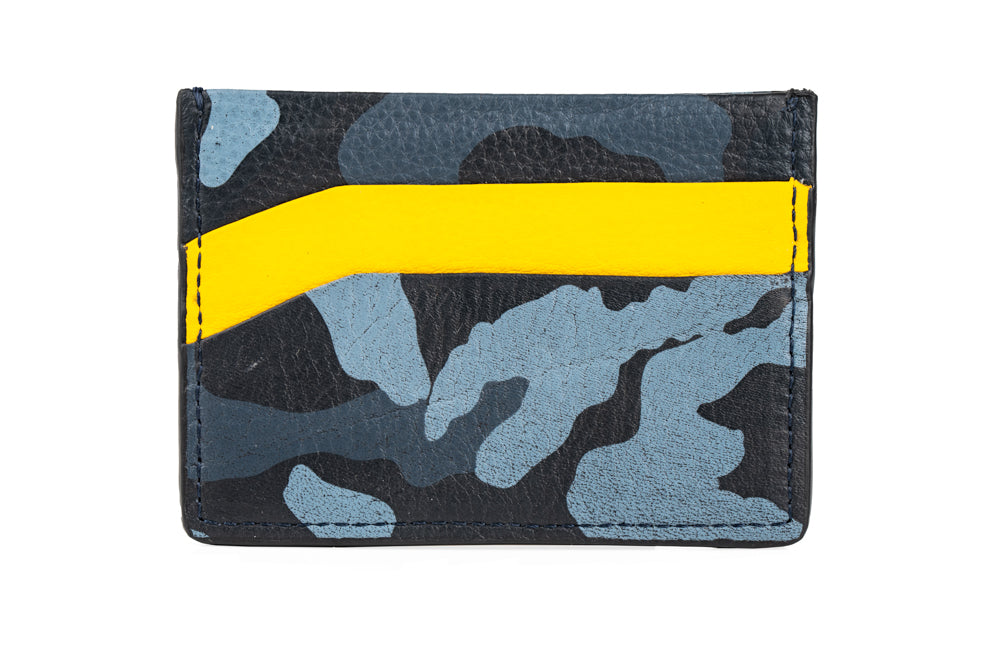 Freedom Horizontal Cardholder Navy Camo - Yellow