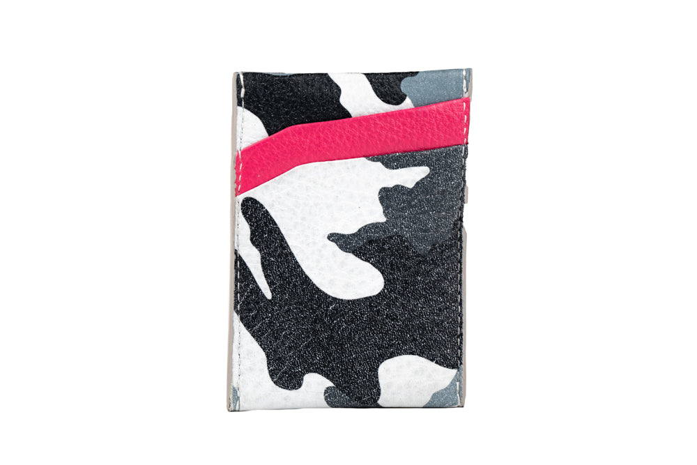 Freedom Cardholder Vertical Snow Camo Hot Pink