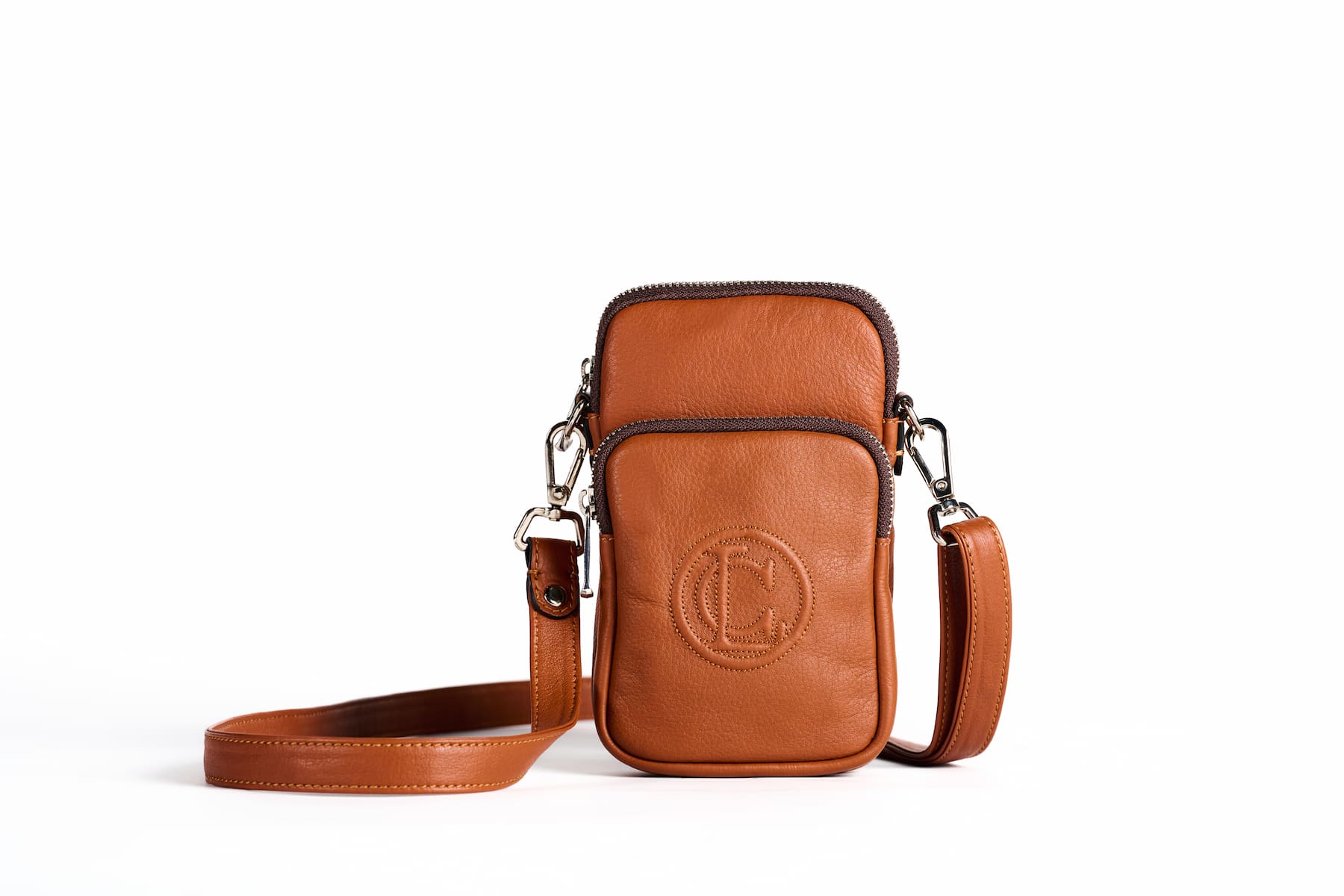 Freedom Crossbody Vertical Camel