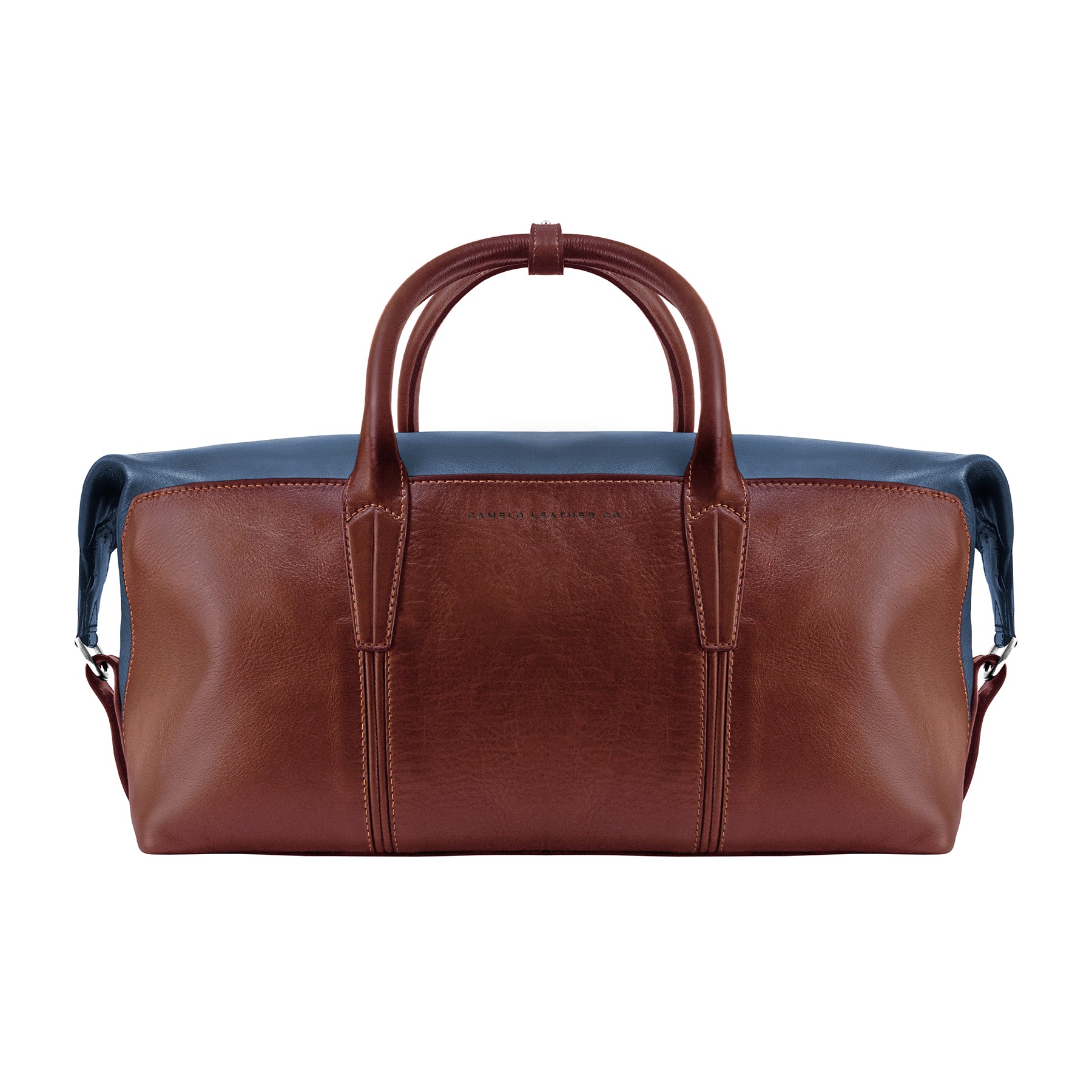 Heritage Holdall Blue and Pull Up Cognac